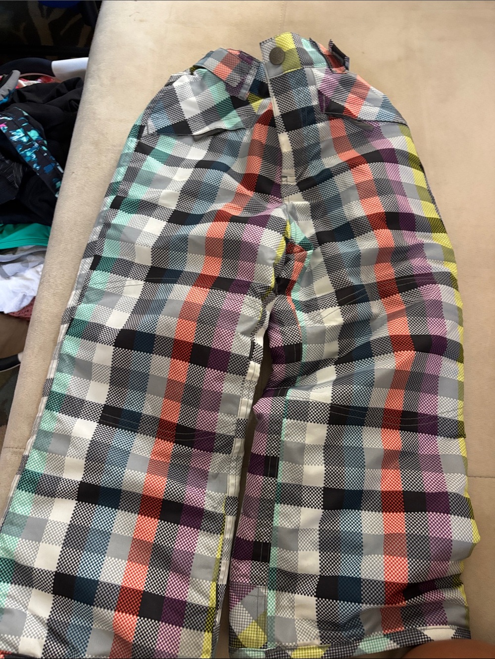 Cherokee Plaid Pajama Pants in Black, White, Red, Blue, Purple, Yellow
